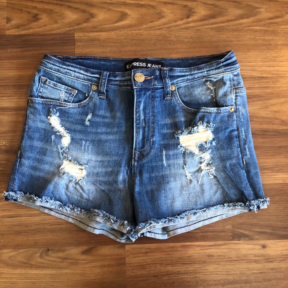 Express High Rise Jean Shorts